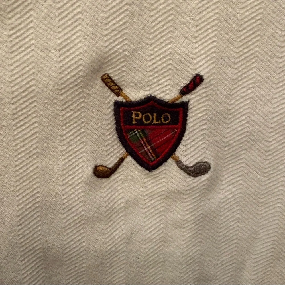 Vintage Polo by Ralph Lauren Men White Embroidery Polo Shirt Size XL-Hong Kong